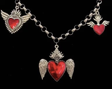 Silver Plated Sacred Heart Chokers Necklaces Vintage Stainless Steel Christian Catholic Pendant Collar Women's Jewelry Gifts