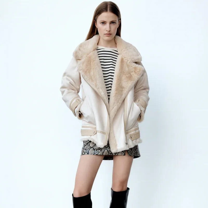 Faux Fur & Suede Jacket