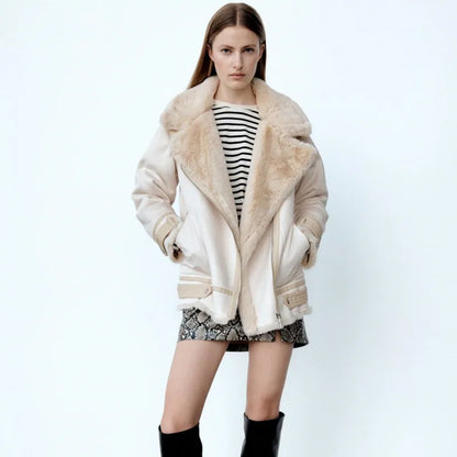 Faux Fur & Suede Jacket