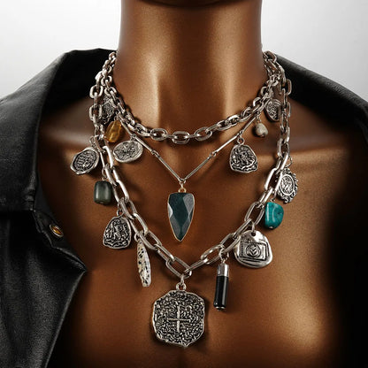 Unique Irregular Shape Pendants And Multi-Layered Designs In European And American Style Necklaces For Women's Banquets Travel