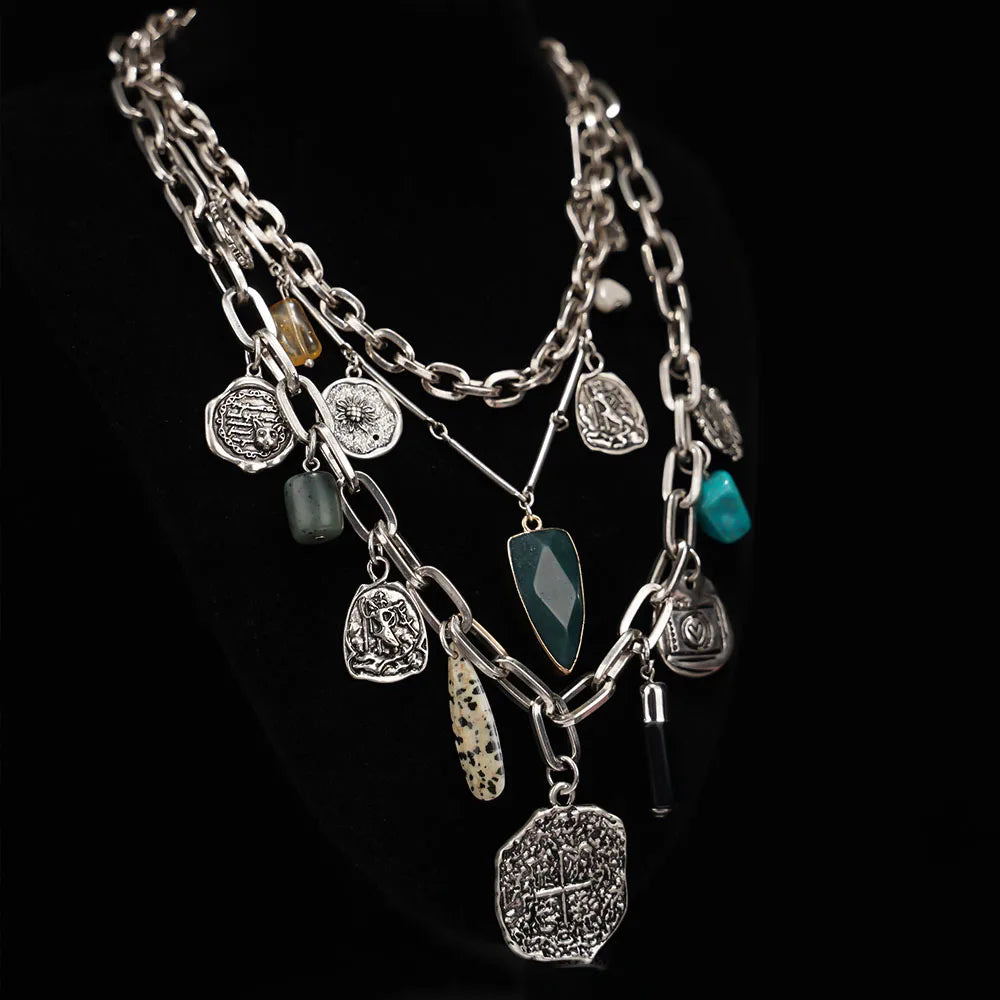 Unique Irregular Shape Pendants And Multi-Layered Designs In European And American Style Necklaces For Women's Banquets Travel