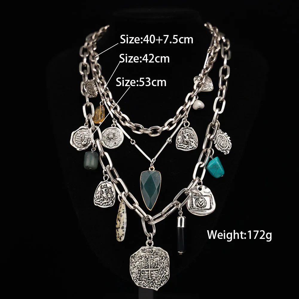 Unique Irregular Shape Pendants And Multi-Layered Designs In European And American Style Necklaces For Women's Banquets Travel
