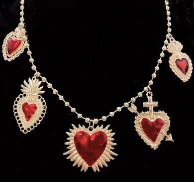 Silver Plated Sacred Heart Chokers Necklaces Vintage Stainless Steel Christian Catholic Pendant Collar Women's Jewelry Gifts