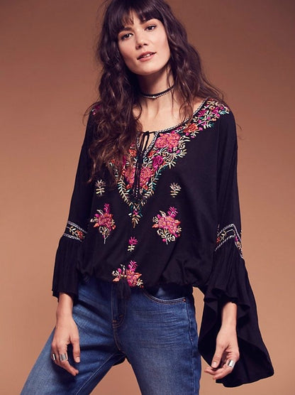 Cara Vintage Embroidery Blouse